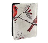 Five Birds are On The Snowy Branch Étui de passeport imprimé en cuir synthétique pour homme et femme, 16,5 cm