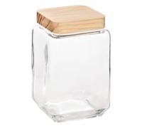 5five Bocal de conservation carré en verre et pin 1,7 L
