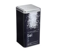 FIVE Boite alimentaire - Relief II - sel - 8.8 x 8.8 x 17 cm - Fer et étain - Noir