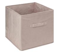 Five - Boîte de Rangement en Velours Beige Lin 31 x 31 x 31 cm