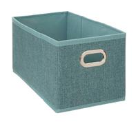 Five - Boîte de Rangement Tissu Bleu Pétrole chiné 15 x 31 x 15 cm