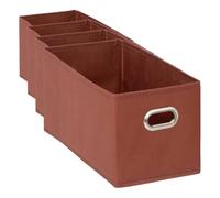 Five - Boîte de Rangement Tissu Terracotta 15 x 31 x 15 cm (Lot de 4)