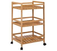 Five - Desserte roulante 3 Niveaux en Bambou H 74 cm