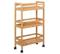 Five - Desserte roulante 3 Niveaux en Bambou H 80 cm, Bois