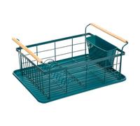 Five - Egouttoir à Vaisselle avec Range-Couverts en métal Bleu pétrole