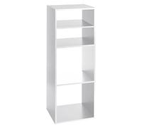 Five Etagère 2 Grandes et 2 Petites Cases - L 34,4 x P 32 x H 100,5 cm - Bois - Blanc