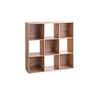 Paris Prix Etagère en bois Five 9 cases L100,5×P32×H100,5 cm Marron/chêne naturel