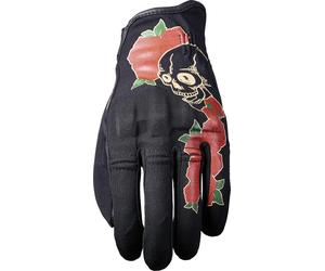 FIVE FLOW WOMEN gant tête de mort-rose noir-rouge XS
