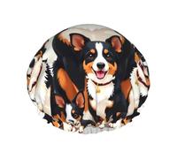 Five Happy Dogs Bonnet de douche imperméable réutilisable pour femme - Couvre-cheveux élastique pour bain, spa, voyage et utilisation quotidienne