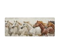 Five Horse - Tapis de souris à imprimé floral pour ordinateur portable - Grand tapis de souris avec bords cousus - Base en caoutchouc antidérapant - Tapis de bureau à ressort pour bureau, maison