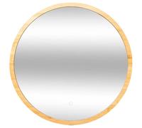 Miroir LED Mural Rond Bambou Vert