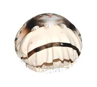 Five Kitten Basket Bonnet de douche imperméable réutilisable pour femme - Couvre-cheveux élastique pour bain, spa, voyage et utilisation quotidienne