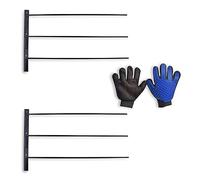 Five Leaf Clover Support de tapis de selle - Support de couverture de cheval à balancer (lot de 2), 3 barres de rangement mural pour matériel équestre, tapis de selle, bride - complet avec gants de