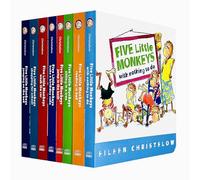 Five Little Monkeys Adventures 8 Books Collection Box Set By Eileen Christelow (Jumping on the Bed, Shopping for School,Wash the Car,Bake a Birthday Cake, Jump in the Bath,Sitting in a Tree & More)