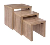 Five - Lot 3 Tables gigognes Coloris Bois Naturel H 45 H 37 et H 30 cm
