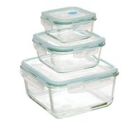FIVE Simply Smart – Lot de 3 boîtes de conservation Clipeat 18 cm verre bleu