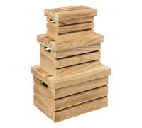Five - Lot de 3 Boîtes de Rangement Cagettes en Bois