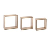 5five Set de 3 grandes étagères murales cubes en chêne naturel