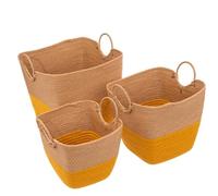 Five - Lot de 3 Paniers de Rangement Beige et Ocre