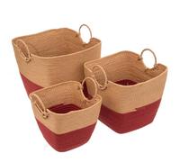 Five - Lot de 3 Paniers de Rangement Beige et Terre de Sienne