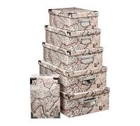 Five - Lot de 6 Boîtes de Rangement avec poignées et Coins en métal déco Indonésie