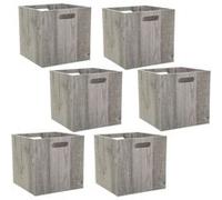 Five - Lot de 6 Boîtes de rangement design bois Mix n' modul - L. 30 x l. 30 cm - Couleur chêne gris - Mix n' modul Gris G
