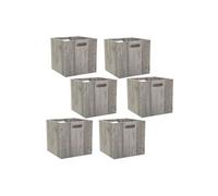 Five - Lot de 6 Boîtes de rangement design bois Mix n' modul - L. 30 x l. 30 cm - Couleur chêne gris - Mix n' modul