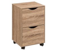 Five - Meuble de Rangement Tour 2 Tiroirs sur roulettes Coloris Bois Naturel H. 56 cm