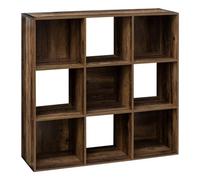 Five - Meuble Étagère 9 Cases de Rangement Coloris Bois foncé Style Industriel H 100.5 cm