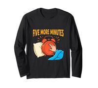Five More Minutes Alarme Amusante Sommeil Humeur Design Manche Longue