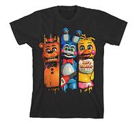 Five Nights at Freddy's Characters Pins T-shirt noir pour garçon, noir, Taille XS