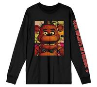 Five Nights At Freddy's Poster Face Close Up Crew Neck Manches Longues Noir Adulte Tee, noir, Taille S