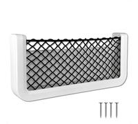 Five Oceans FO4902 Filet de rangement pour bateau, cadre blanc, filet élastique noir, 24,5 x 11,4 cm, filet de rangement idéal pour organisateur de bateau, voiture, camping-car