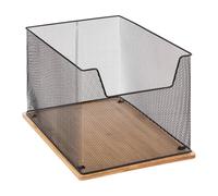 Five - Organiseur de Bureau Boîte de Rangement en Métal et Bambou modèle Havi