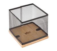 5five Pot à crayons Havi – métal et bambou – 10 cm Noir