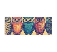 Five OwlsFloral Print Mousepad Laptop Keyboard Tapis de souris Grand tapis de souris avec bords cousus Base en caoutchouc antidérapant Tapis de bureau à ressort pour bureau maison 80 x 30 cm