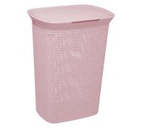 5five - panier à linge plastique 57l ""scandinave"" rose