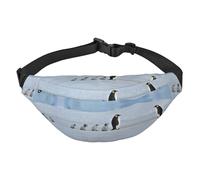 Five Penguins Sac banane pour homme et femme, sac banane en polyester imprimé pour voyage, marche, sport avec sangle réglable, Noir , Taille unique