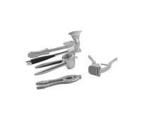 Five-Piece Kitchen Tool Set: Aluminum Meat Hammer & Axe with Walnut Clip & Garlic Clip - Essential Cooking Supplies