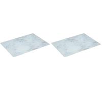 Five - Planche à découper en Verre trempé aspect Marbre Blanc 40 x 30 cm (Lot de 2)