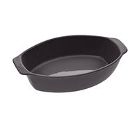 Five - Plat à four ovale en Céramique Grise 39 x 24 cm