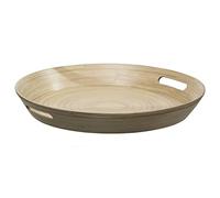 FIVE Simply Smart - Plateau en Bambou Laqué Rond Bicolore 42cm Naturel Naturel G