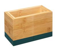 Five - Pot Range-Couverts Extensible en Bambou Naturel & Bleu pétrole