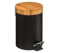 Five - Poubelle à pédale 3L en métal et Bambou Noir natureo
