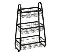 Five - Rangement métal Noir 3 Paniers Fixes H 75 cm Collection Silver