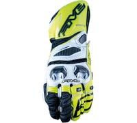 FIVE RFX Race Gants de moto, blanc-jaune, taille XL pour homme