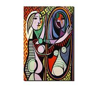 Five-Seller Fille Devant Un Miroir De Pablo Picasso Reproduction De Beaux-arts De Toile Imprimée Sur Du Mur De Toile Art Gi Pour Les Décorations Pour La Maison (Pas de cadre,50_x_70_cm)