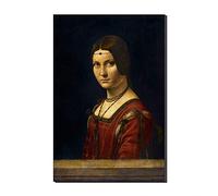 Five-Seller La Belle Ferronnière par Léonard De Vinci Reproductions sur Toile De Tableaux Célèbres Peintures à l'huile sur Toile Murale des Illustrations pour La Décoration De La Maison (40_x_60_cm)