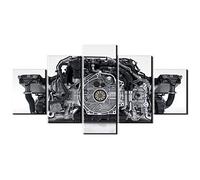Five-Seller Moteur Porsche 911 5 Pièces Estampes sur Toile Peintures Oeuvres Modernes Images Art Mural pour Cuisine Décorations pour La Maison (Pas de Cadre,75_x_150_cm)