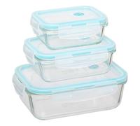 Five - Set de 3 Boites de conservation rectangles en Verre avec fermeture par clips